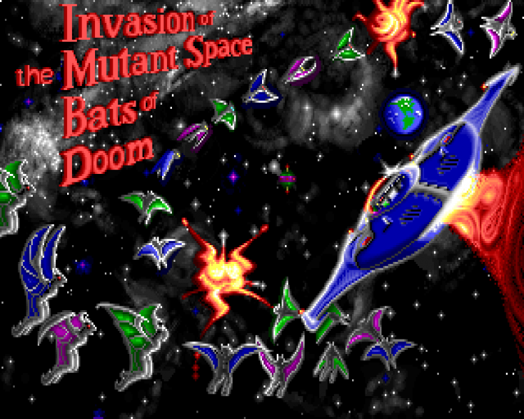 Invasion of the Mutant Space Bats of Doom Title Screen